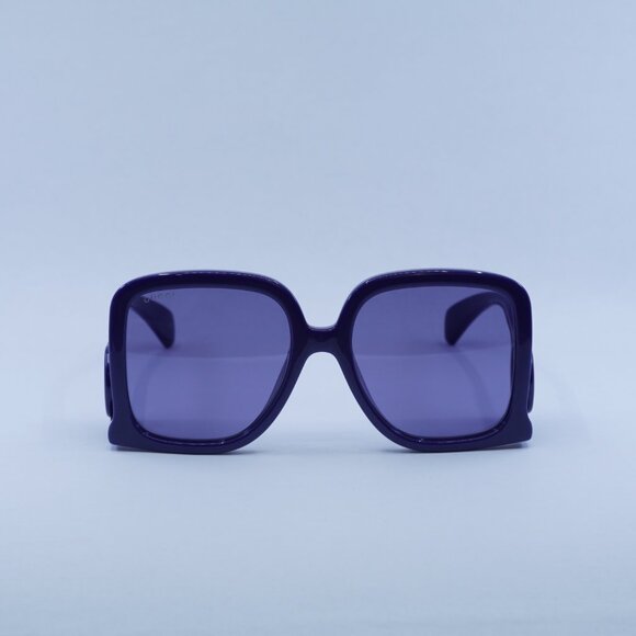 Gucci GG1326S 006 Sunglasses Violet Square Frame, Violet Lenses - Picture 3 of 11